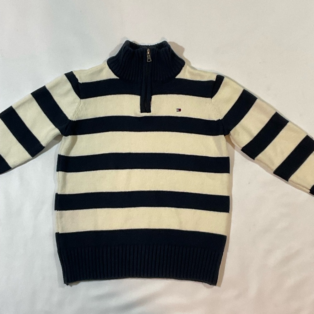 Boy’s Sz. 6 Tommy Hilfiger Striped Sweater - Blue and Cream